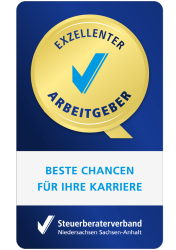 Logo: Siegel Exzellenter Arbeitgeber - Beste Chancen für Ihre Karriere - Steuerberaterverband Niedersachsen Sachsen-Anhalt - 